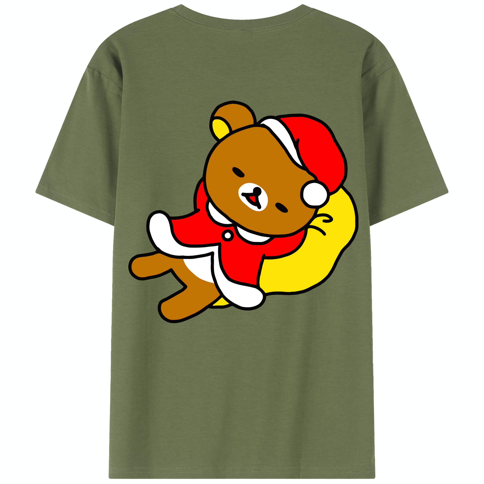 （画像用） リラックマ リラックマ キイロイトリ Rilakkuma Korilakkuma Kiiroitori 綿100％半袖Tシャツ（背面プリント）